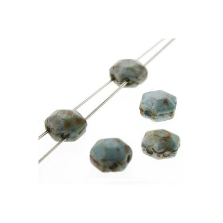 Honeycomb Jewel 6 mm Chalk Lazure Blue - 20 Pz