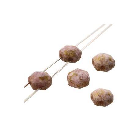 Honeycomb Jewel 6 mm Op. Mix Rose/Gold Ceramic Look - 20 Pz