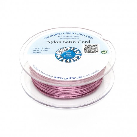 Cordoncino in Raso di Nylon Griffin Rosa Scuro 1 mm