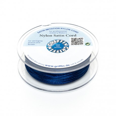 Cordoncino in Raso di Nylon Griffin Blu Scuro 1 mm