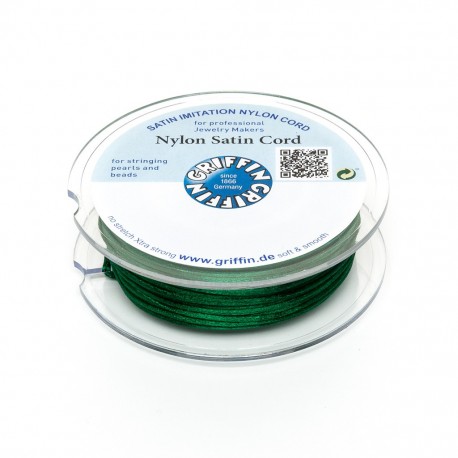 Cordoncino in Raso di Nylon Griffin Verde 1 mm