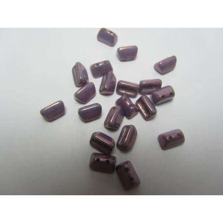 Roofy Beads 5 x 8 mm Chalk White Lila Vega Luster - 20 pz