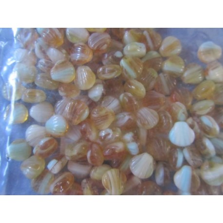 Perle forma Conchiglia 9x9 mm Alabaster/Topaz - 10 pz