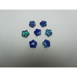 Perle forma Stella 8 mm Blu variegato - 10 pz