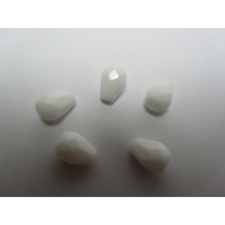 Gocce Sfaccettate 10x7 mm White - 10 pz