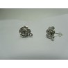 Ear-Pin Flower 15x14 mm, Silver Color Plated - 2 pcs