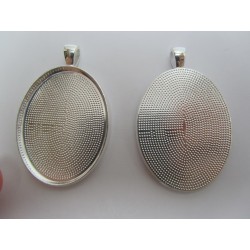 Base per Cabochon Ovale 50x32 mm - Color Argento - 1 pz