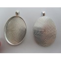 Base per Cabochon Ovale 50x32 mm - Color Argento - 1 pz