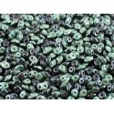 Superduo Duet® 2,5x5 mm Black/Opaque Green - 10 g
