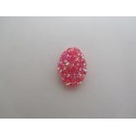 Cabochon Resina Ovale Druzy 18 x13 mm Fuchsia AB - 2 pz