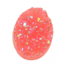 Cabochon Resina Ovale Druzy 18 x13 mm Rosa/Salmone AB - 2 pz