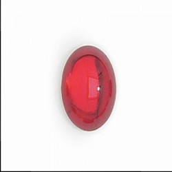 Oval Glass Cabochons 10x8 mm Transp. Ruby - 2 pcs