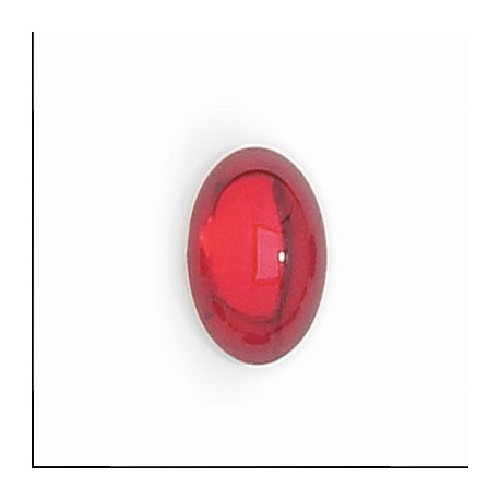 Cabochon Ovale in Vetro 10x8 mm Transp. Ruby - 2 pz