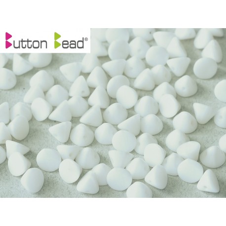 Perline Button Bead 4 mm Chalk White - 20 Pz