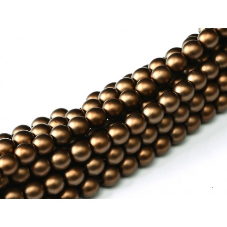 Perle Cerate in Vetro 4 mm Brown Satin - 50 Pz