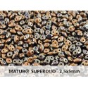 Superduo Duet® 2,5x5 mm Navy/Ivory Bronze Luster - 10 g