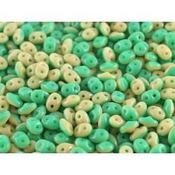 Superduo Duet® 2,5x5 mm Green Turquoise Ivory Opaque - 10 g