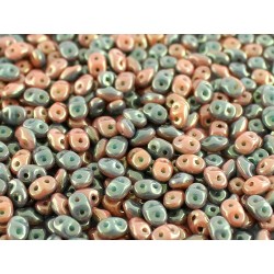 Superduo Duet® 2,5x5 mm Green Turquoise Ivory Red Luster - 10 g