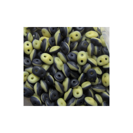 Superduo Duet® 2,5x5 mm Navy/Ivory Mat - 10 g