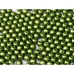 Perle Tonde in Vetro di Boemia 3 mm Pastel Olivine - 5 0 Pz