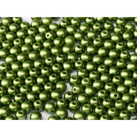 Perle Tonde in Vetro di Boemia 3 mm Pastel Olivine - 5 0 Pz