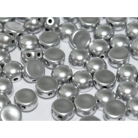 Cabochon Doppio Foro 6 mm Alluminium Silver - 10 pz
