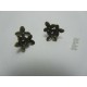 Copper Ear-Pin Triple Flower 15x14 mm, Bronze Color Plated - 2 pcs