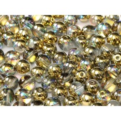 Perle Tonde in Vetro di Boemia 4 mm Crystal Golden Rainbow - 50 Pz