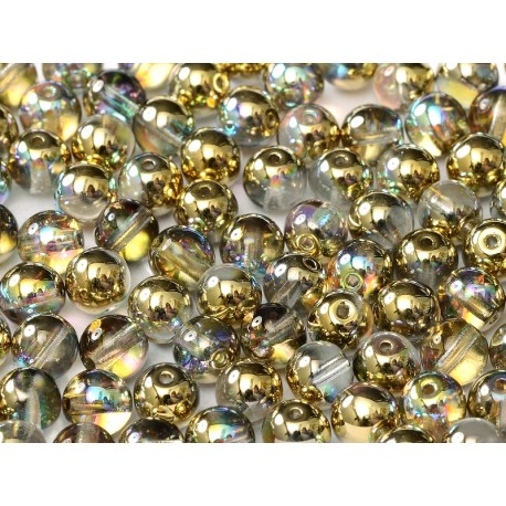 Perle Tonde in Vetro di Boemia 4 mm Crystal Golden Rainbow - 50 Pz