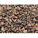 Superduo Duet® 2,5x5 mm Black/Opaque White Bronze Luster - 10 g