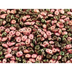 Superduo Duet® 2,5x5 mm Black/Opaque White Red Luster - 10 g