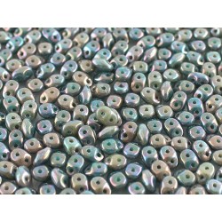 Superduo Duet® 2,5x5 mm Green Turquoise Ivory Nebula - 10 g