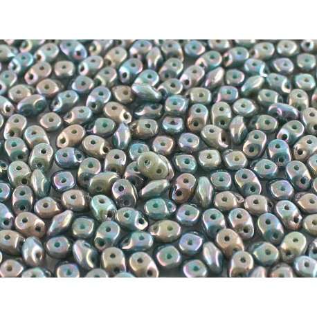 Superduo Duet® 2,5x5 mm Green Turquoise Ivory Nebula - 10 g