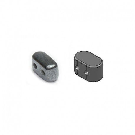 IOS® par Puca® 5,5X2,5 mm Jet Hematite - 10 g