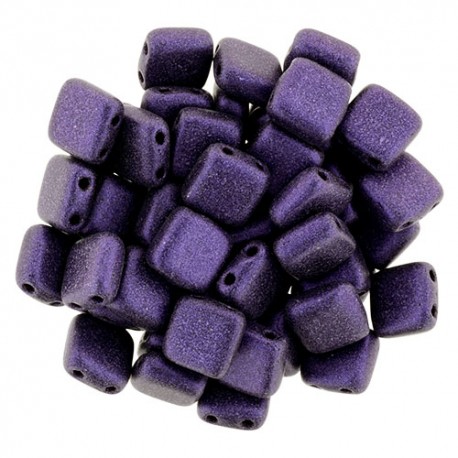 Perline Tile 6 mm Metallic Suede Purple - 40 Pz