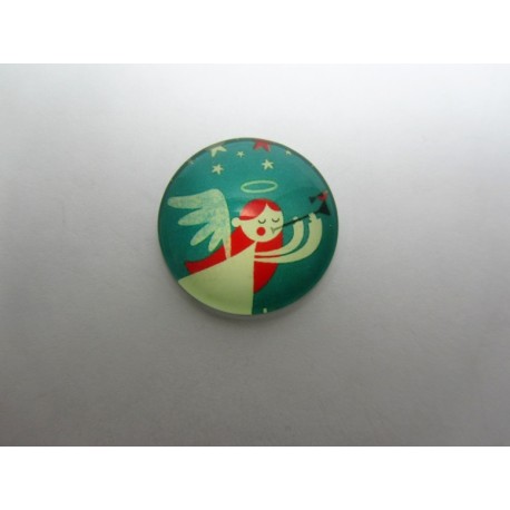 Cabochon Tondo in Vetro diametro 25 mm Soggetto Natalizio - 1 pz