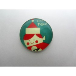 Cabochon Tondo in Vetro diametro 25 mm Soggetto Natalizio - 1 pz