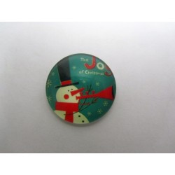 Cabochon Tondo in Vetro diametro 25 mm Soggetto Natalizio - 1 pz