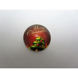 Cabochon Tondo in Vetro diametro 25 mm Soggetto Natalizio - 1 pz