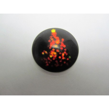 Cabochon Tondo in Vetro diametro 25 mm Soggetto Natalizio - 1 pz