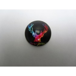 Cabochon Tondo in Vetro diametro 25 mm Soggetto Natalizio - 1 pz