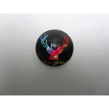 Cabochon Tondo in Vetro diametro 25 mm Soggetto Natalizio - 1 pz