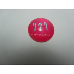Cabochon Tondo in Vetro diametro 25 mm Soggetto Natalizio - 1 pz