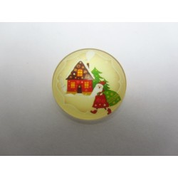 Cabochon Tondo in Vetro diametro 25 mm Soggetto Natalizio - 1 pz