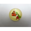 Cabochon Tondo in Vetro diametro 25 mm Soggetto Natalizio - 1 pz