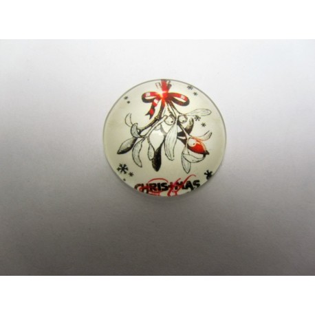 Cabochon Tondo in Vetro diametro 25 mm Soggetto Natalizio - 1 pz