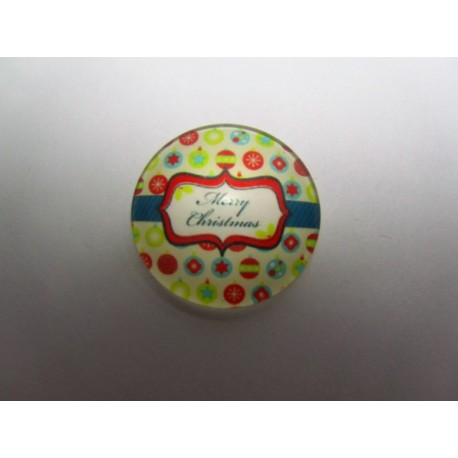 Cabochon Tondo in Vetro diametro 25 mm Soggetto Natalizio - 1 pz