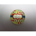 Cabochon Tondo in Vetro diametro 25 mm Soggetto Natalizio - 1 pz
