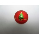 Cabochon Tondo in Vetro diametro 25 mm Soggetto Natalizio - 1 pz