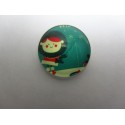 Cabochon Tondo in Vetro diametro 25 mm Soggetto Natalizio - 1 pz